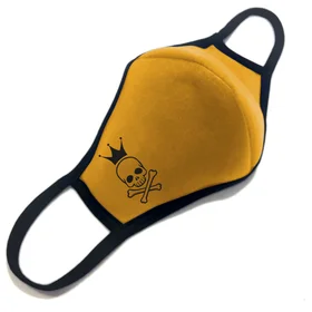 Маски защитные: маска череп с костями желтая неопрен